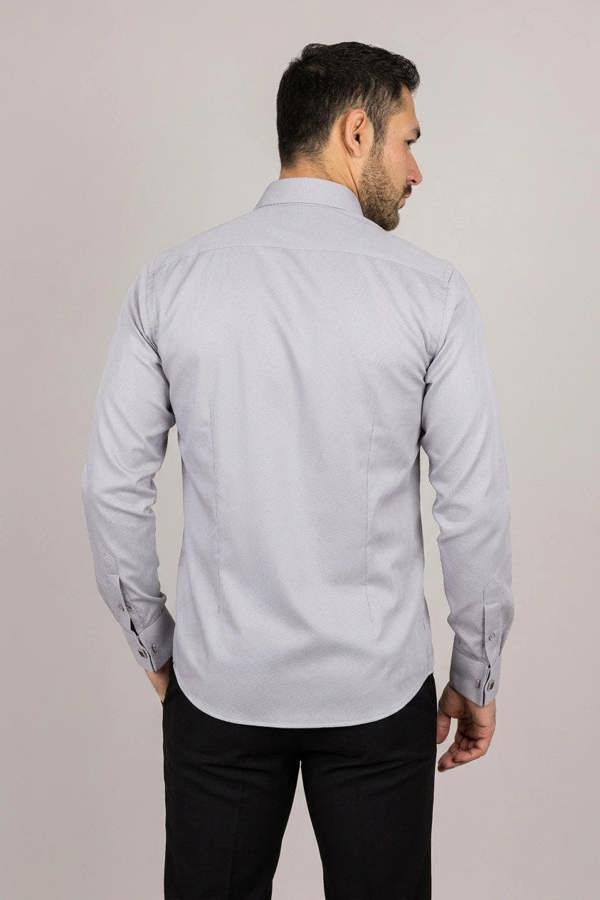 TruClothing Men's Grey Double Cuff Oxford Shirt