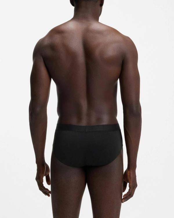 BOSS Orange Three - Pack Low - Rise Briefs in Stretch Cotton - Black 001 | CHO | Designer Mens,Underwear & Socks,Underwear,Mens,Underwear & Socks