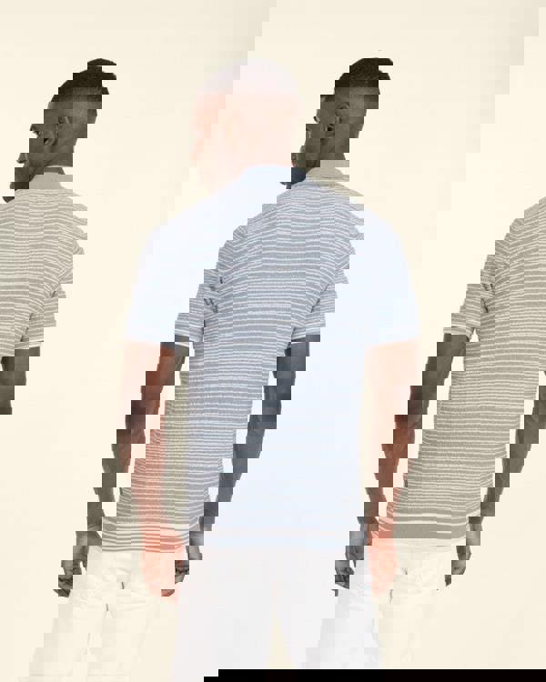 Larsson & Co Knitted Polo Shirt With Horizontal Stripe