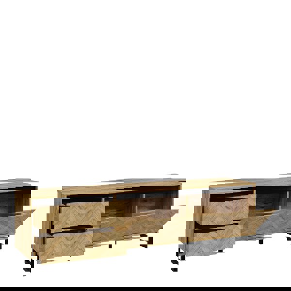 Furniture To Go Nikomedes TV Unit  in Spica Oak/Matt Black/Bartex Oak