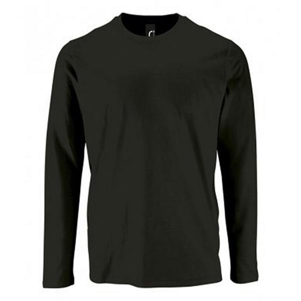 SOLS Mens Imperial Long Sleeve T-Shirt - Deep Black
