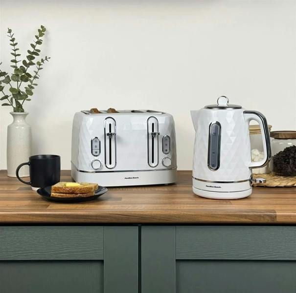 Hamilton Beach Diamond Kettle, Toaster & 20L Standard Microwave Set - White - Hamilton Beach UK