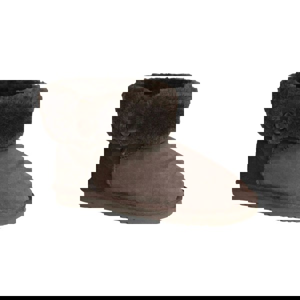 Eastern Counties Leather Women's Freya Cuff And Button Sheepskin Boots - Chocolate