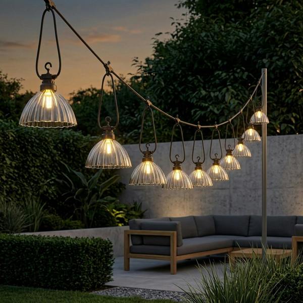 Garden Greatness Relica Umbrella Shell LED Outdoor String Lights
