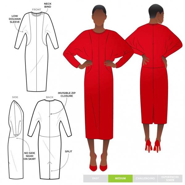 Style Arc Sewing Pattern Meredith Dress - Dresses for Women - Intermediate
