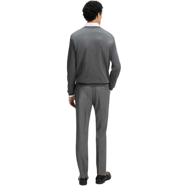 Boss Mens Knitted Regular Formal Pullover - Medium Grey - 