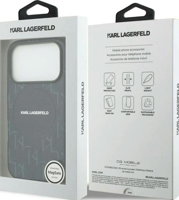 Karl Lagerfeld Monogram Logo Case with MagSafe for iPhone 17 Pro 6.3" Blue - KLHMP17L5PGKLMCB