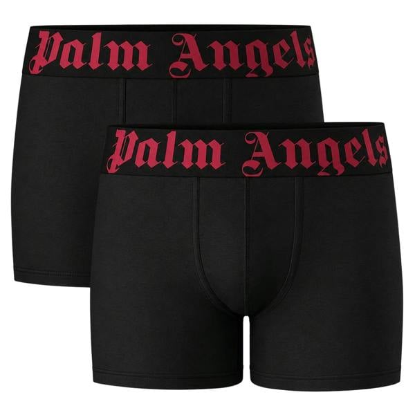 Palm Angels Two-Pack Contrast Logo Black Boxer Shorts