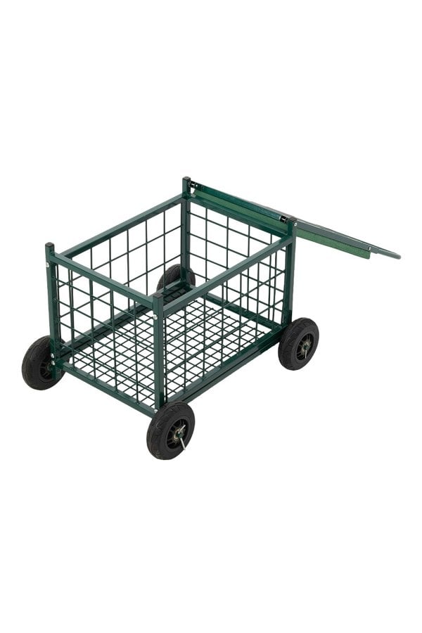 Living and Home Rolling Garden Work Seat Cart with Storage