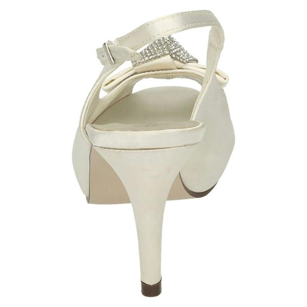Anne Michelle Ladies Anne Michelle Peep Toe Diamante Bow Court Shoes F10254