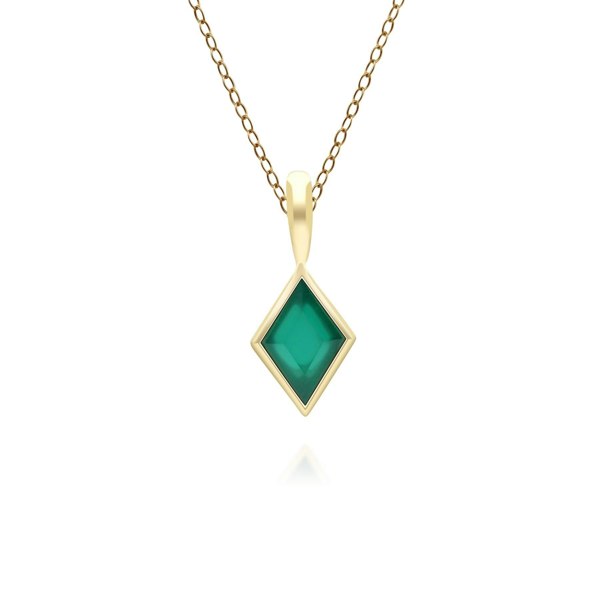 Gemondo Classic Chalcedony Pendant Necklace in 9ct Yellow Gold