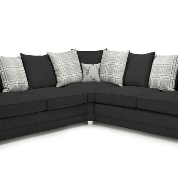 Milan Chesterfield Fabric 5 Seater Corner Sofa - Scatter Back - 4