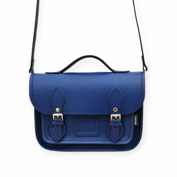 Zatchels Leather Midi Satchel - Royal Blue