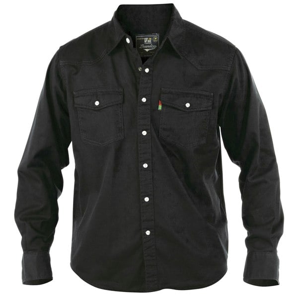 Duke Mens D555 Western Denim Shirt - Black