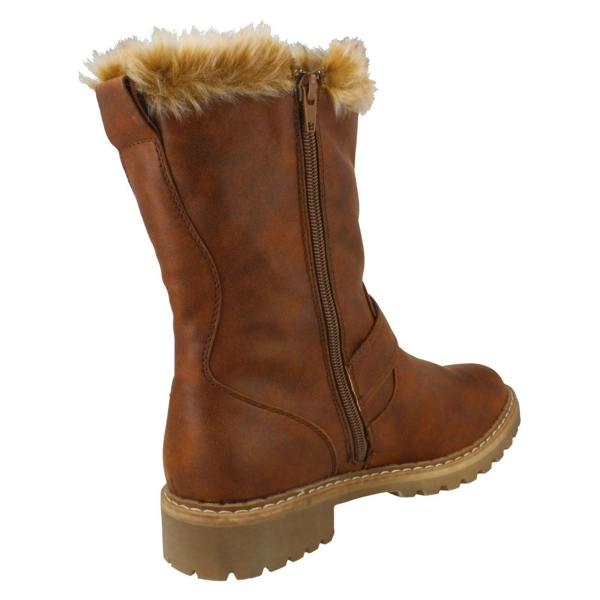 Down to Earth Ladies Down To Earth Fur Trim Calf Boots
