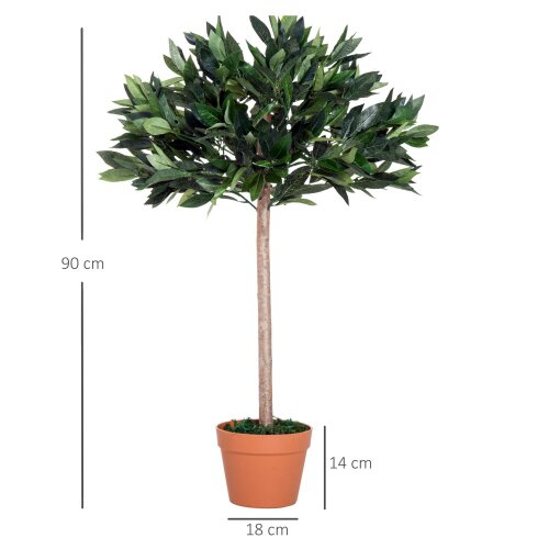 Wyld Haus Miva Set Of 2 Artificial Olive Style Trees In Green With Orange Pots
