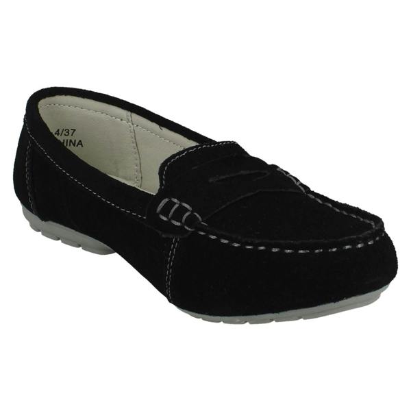 Leather Collection Ladies Leather Collection Moccasin Shoes F80558