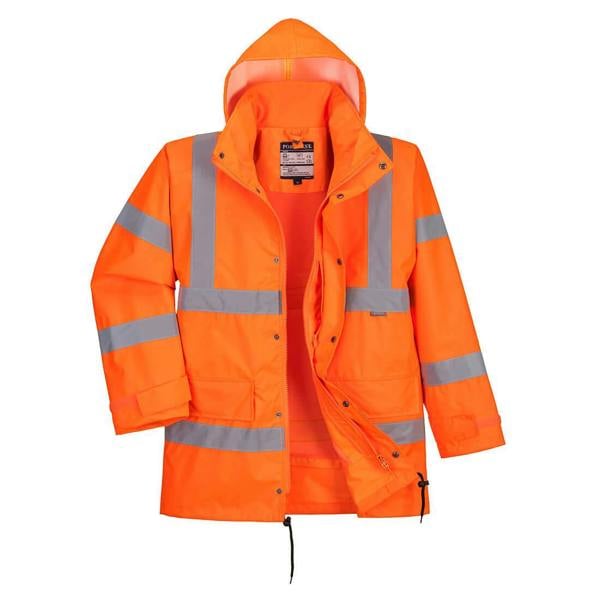 Hi-Vis Breathable Interactive Rain Traffic Jacket Portwest