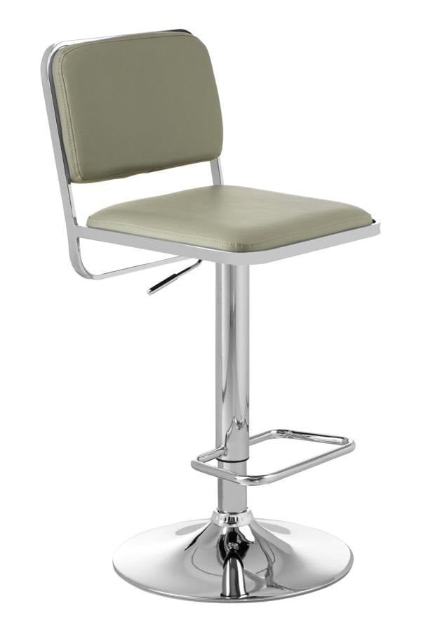 Interiors by Premier Stockholm Light Grey Seat And Chrome Base Bar Stool