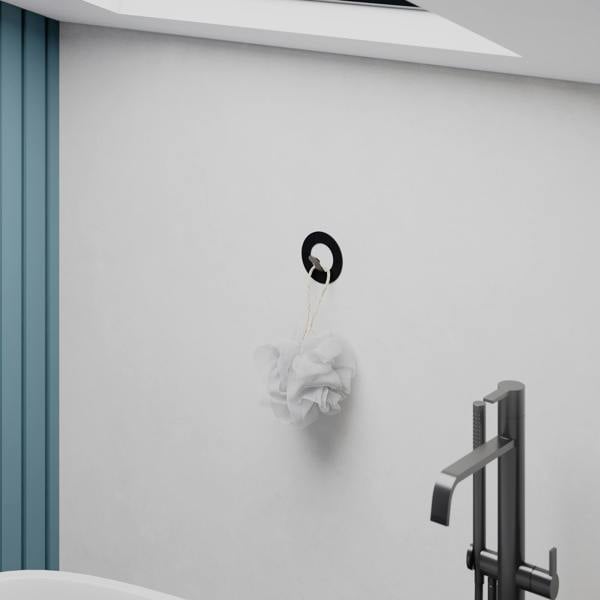 Decortie Modern Kaly Unique Metal Round Triple Matte Black Hooks for Hanging, Set of-3 Hooks Kitchen, Waterproof, Stainless Steel