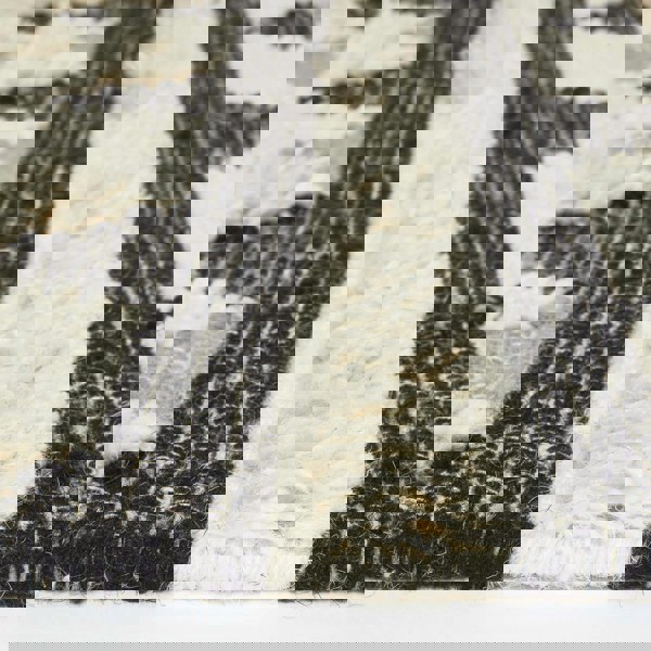 HOMESCAPES Kota Black & Grey Kilim Wool Rug