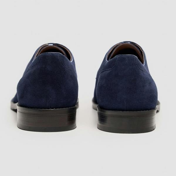 House Of Cavani Brera - Men's Navy Suede Classic Lace-Up Derby Shoes