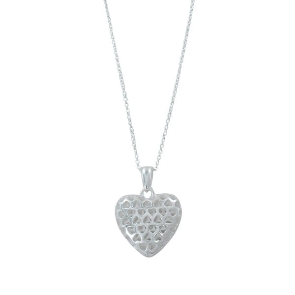 Sterling Silver Filigree Heart Design Necklace - Reeves & Reeves