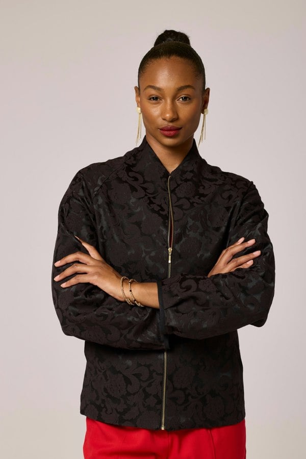 Lioness by TF Midnight Luxe Jacquard Jacket - Black