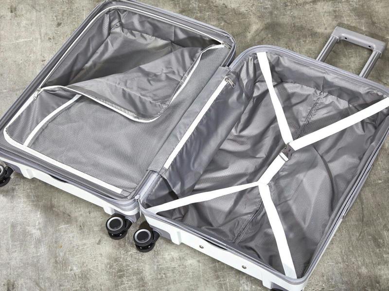 Rock Luggage Hard Shell Classic Suitcase 8 Wheel Cabin Luggage Trolley Travel Bag