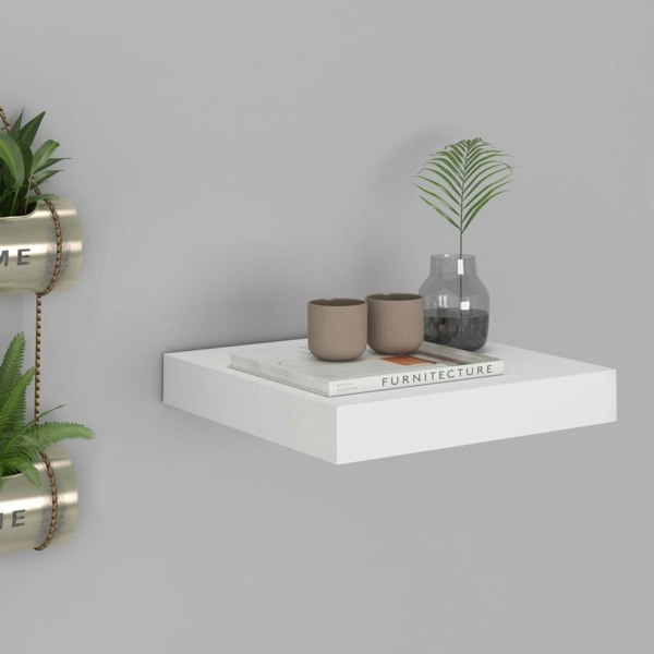 Berkfield Floating Wall Shelf White 23x23.5x3.8 cm MDF