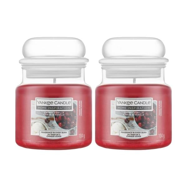 Yankee Candle Small 104g Cherry Vanilla Candle Jar x2