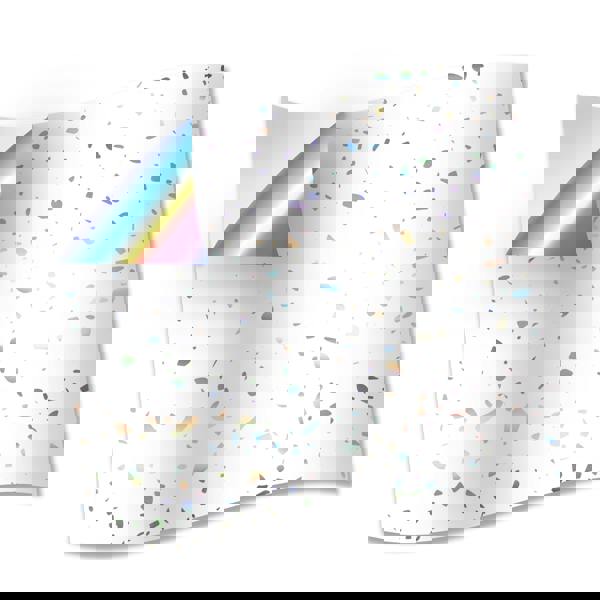 WT1604 - Terrazzo Holographic Glitter White Wall Tile Sticker Set - 15cm (6inch) - 24pcs one pack