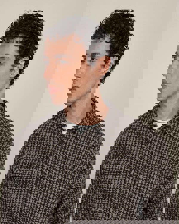 Larsson & Co Men’s Ommel Houndstooth Jersey Casual Overshirt