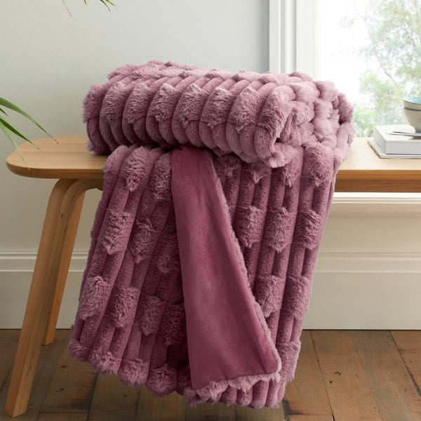 Bianca So Soft Carved Faux Fur Blanket Throw