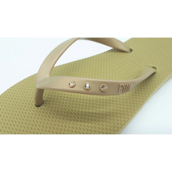 Filli London St Tropez Crystal Flip Flops - Gold
