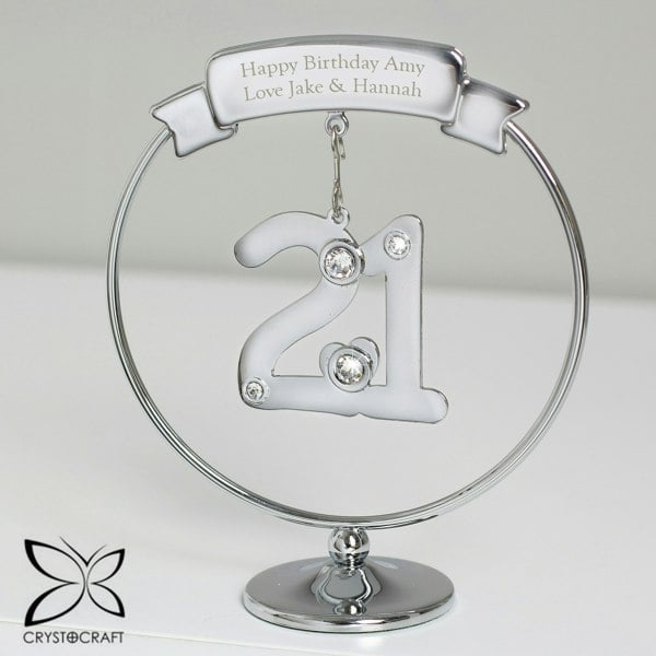 Personalised Memento Company Personalised Crystocraft 21st Celebration Ornament