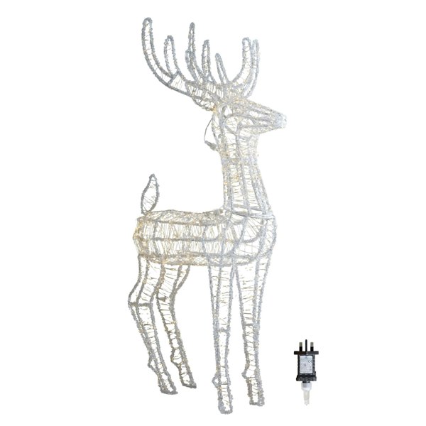 Samuel Alexander 1.03m Light up Acrylic Christmas Reindeer Decoration with 1040 Warm White LEDs