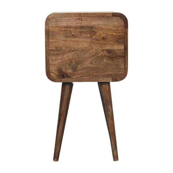 Artisan Furniture Solid Wood Mini Curved Grey Washed Bedside