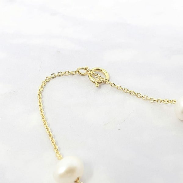 Freshwater Pearl Double Chain Wedding Bracelet Gift