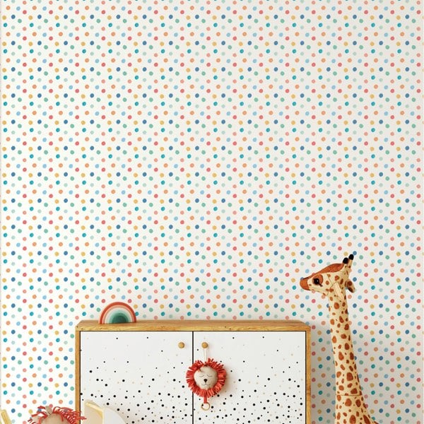 Hoopla Walls Dotty - Teal Mix 10m Wallpaper
