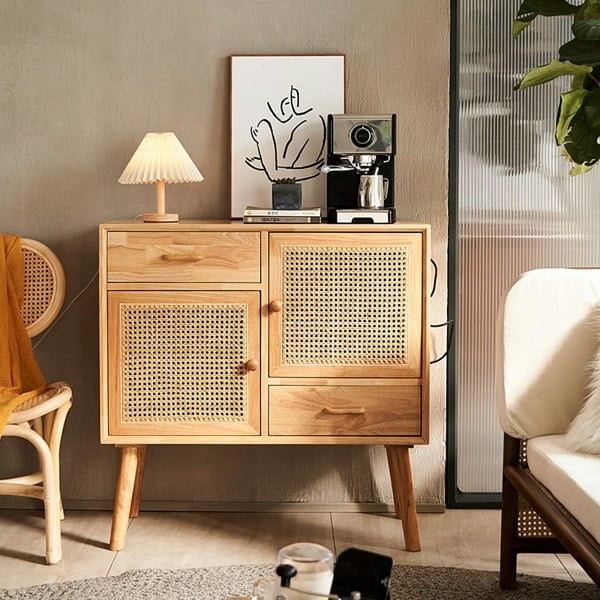 Madeline Rattan Sideboard, Small - modern sideboards for living room