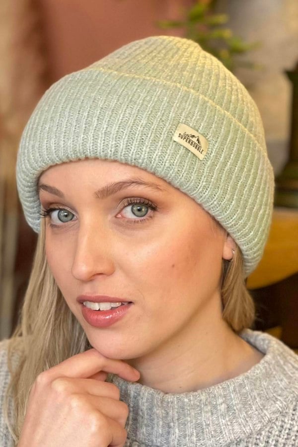 SuperBobble Spearmint Ladies Fashion Beanie Hat