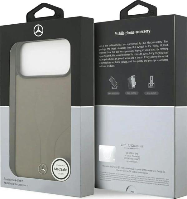 Mercedes Leather The Move Case with MagSafe for iPhone 17 Pro Max 6.9" Taupe - MEHMP17X25ROLAUT