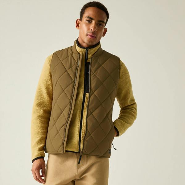 Regatta Mens Harvin Diamond Quilt Body Warmer - Rich Tan - 