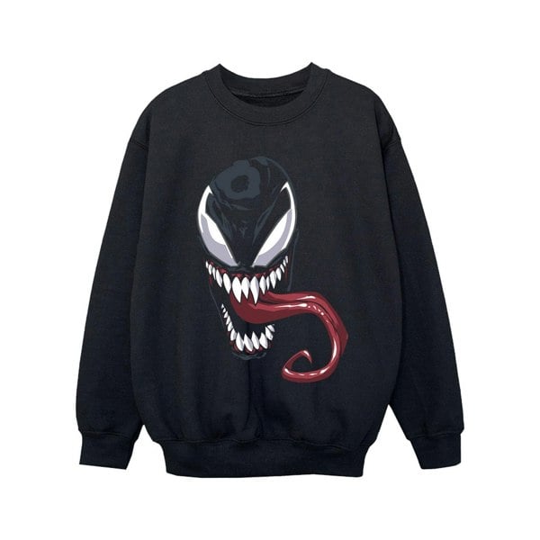 Marvel Girls Venom Face Sweatshirt - Black