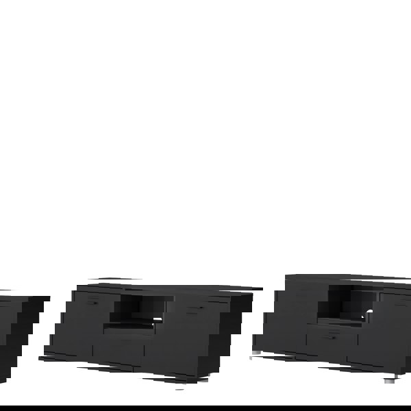 Furniture To Go Media TV Unit with 2 Doors 1 Drawer 177cm Black