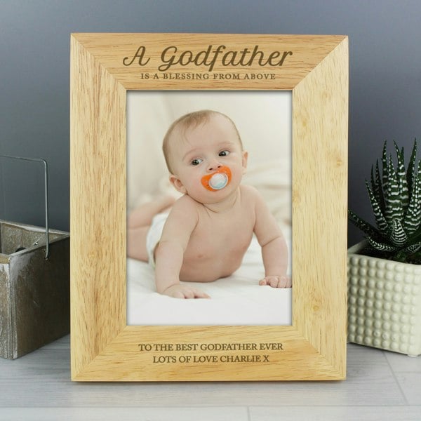 Personalised Memento Company Personalised Godfather 5x7 Oak Finish Photo Frame