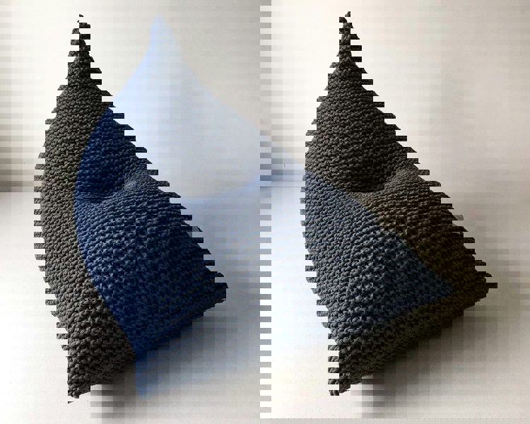 Knitted bean bag DENIM BLUE - Zuri House