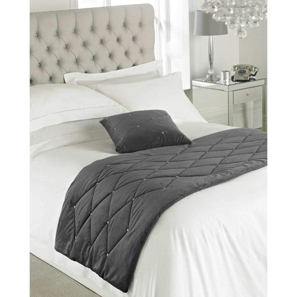 Riva Home Riva Paoletti New Diamante Bed Runner - Pewter