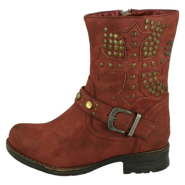 Spot On Girls Spot On Biker Style Studded Boots